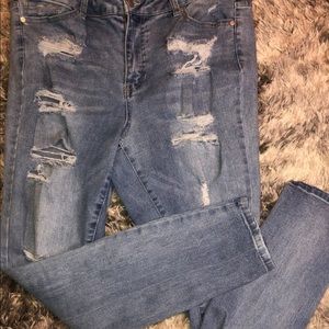 Indigo Fusion Ripped Jeans
